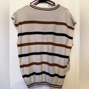 Striped Sleeveless Knit Top